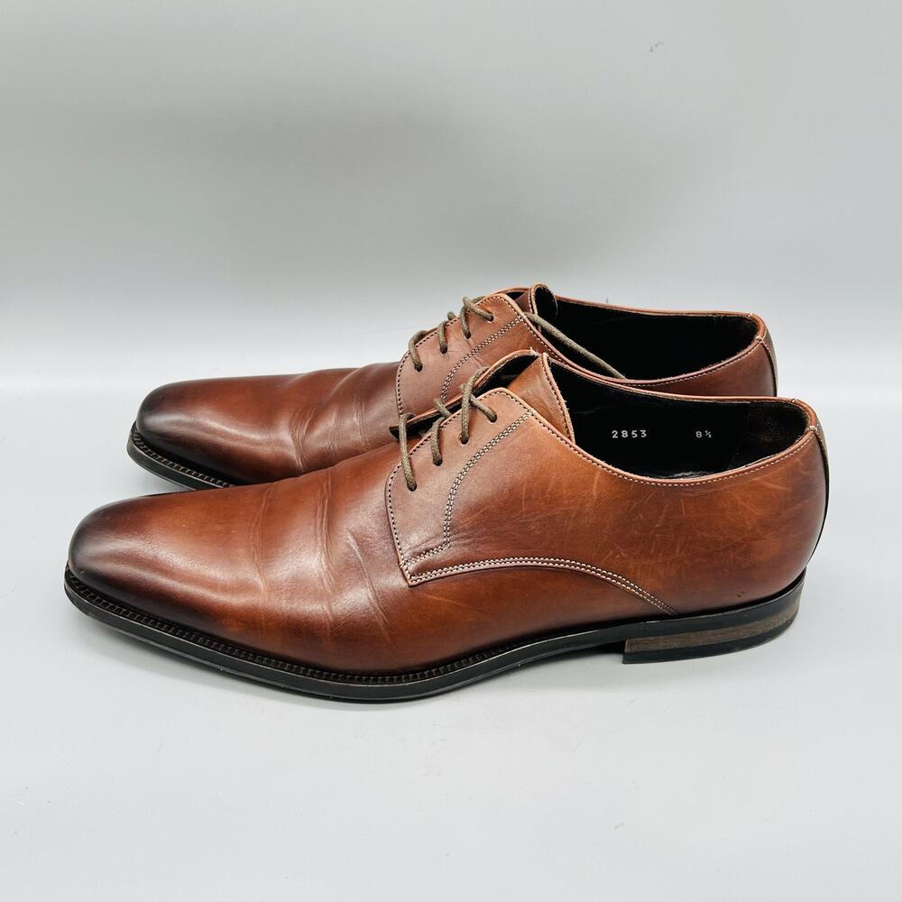 To Boot New York Shoes Mens 8.5 Brown Leather Adam Derrick Derby Oxford Dress - Picture 4 of 11